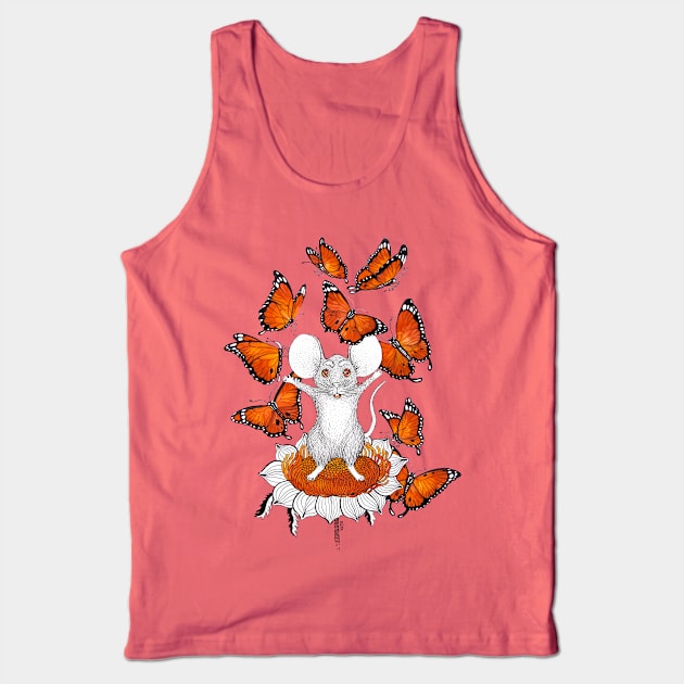 Mouse Butterflies Tank Top by ruta13art